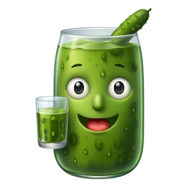 A pickle with glass in his hands sticker