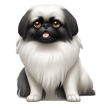Black and white Pekingese  sticker