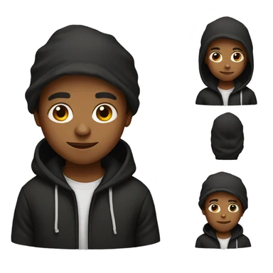 Brown boy with black Hoodie  sticker