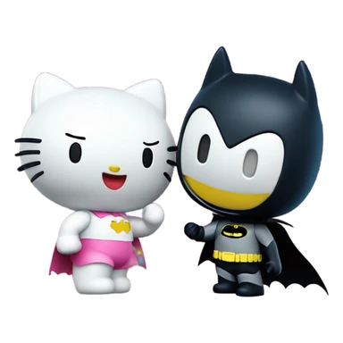 Hello kitty and Batman kissing under moon sticker