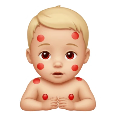 bebe com bolinhas vermelhas pequenas pelo corpo  sticker