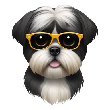 Black shih Tzu wearing sunglasses sticker
