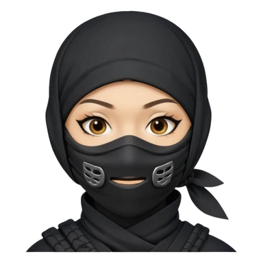 Female Ninja with mask covering mouth sticker