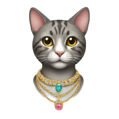 cat wearing jewellery sticker
