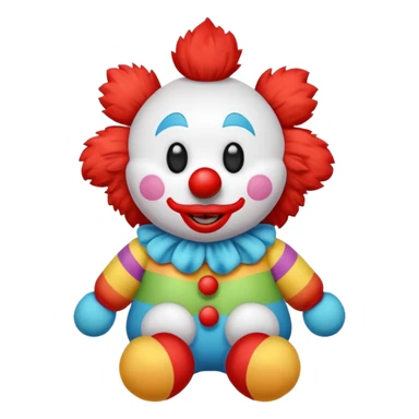 soft clown toy for children, plushie sticker