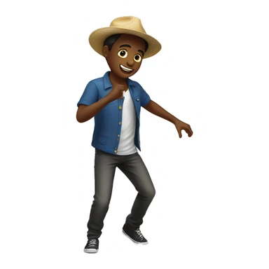 A boy in a panama boy is dancing sticker