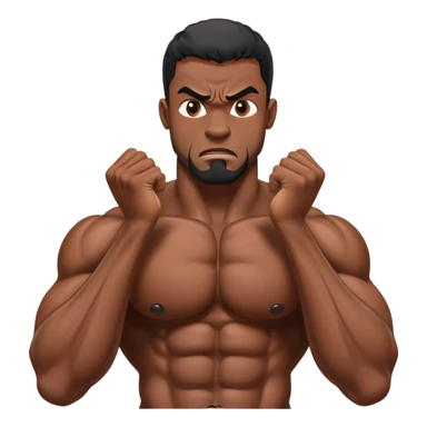 black bodybuilder afraid scared sticker