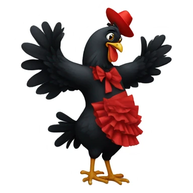 Black chicken dances Flamenco sticker
