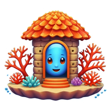Coral shelter sticker