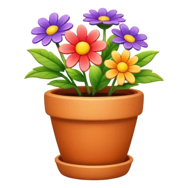 flower pot object icon, small decorative plant pot with blooming flower, ceramic texture, vibrant colors, cute garden vibe, 3D cartoon style, mobile game icon style, centered, clean background, no text, no watermark
 sticker