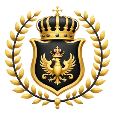 royal crest black and gold not too many little details sticker