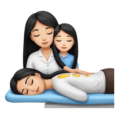 Back massage oil body the hair is long and black sticker