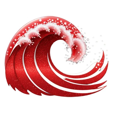 red glitter wave sticker