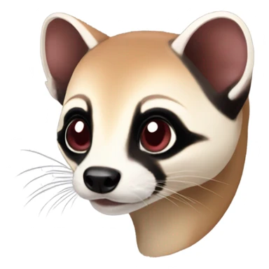 Ruby colored black footed ferret sticker
