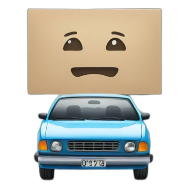 Car in a placard sticker