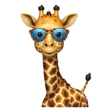 A ￼ giraffe flying with sunglasses ￼ sticker