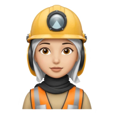 hijab girl wear engineer helmet sticker