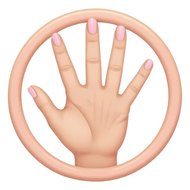 hand gesture with thumb above index finger forming a circle, middle finger and ring finger intertwined, pinky finger slightly spaced out sticker