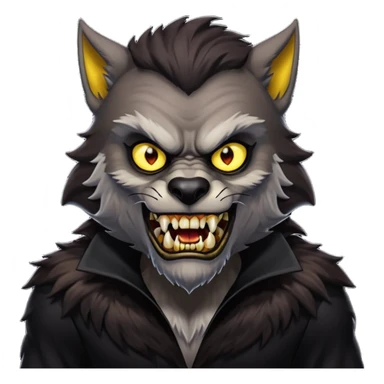 The Werewolf from Universal Monsters with dark brown fur, black silk outfit sticker