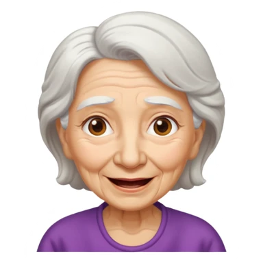 Abuela, muchas arrugas, aspecto feliz, el pelo blanco sticker