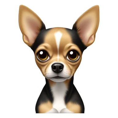 Perro Chihuahua con manchas cafés y mujer de pelo negro  sticker