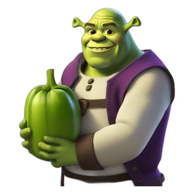 shrek holding Aubergine sticker