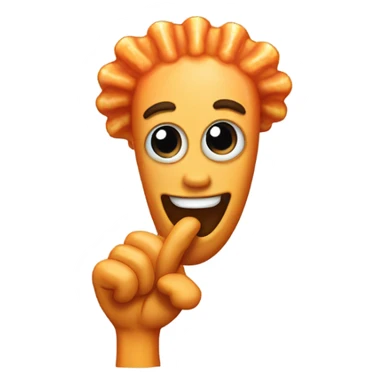 Fried shrimp with eyes and fist up sticker