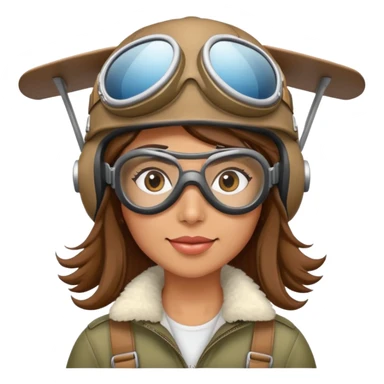 Brown haired mom flying airplane sticker