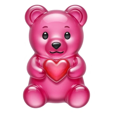 transparent pink gummy bear heart pink sticker