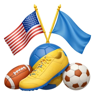 usa and ukraine flags together, sport equipment under sticker