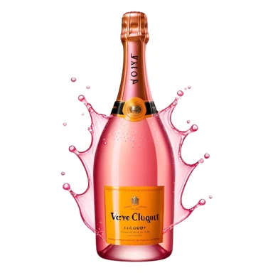 Veuve Clicquot rosé champagne bottle sticker