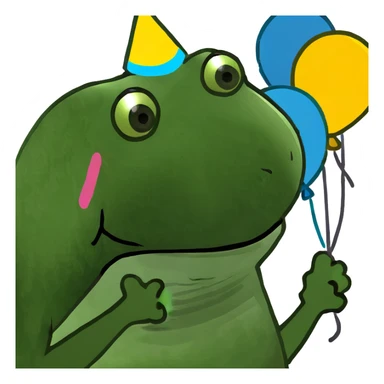 Doodle with birthday balloons  sticker