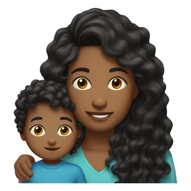 me with my 4-year-old son. I’m a Colombian woman with long wavy black hair and hazel eyes. My son, mixed French, Congolese, and Colombian, has slightly darker skin, curly hair on top, short sides, and black eyes.” sticker