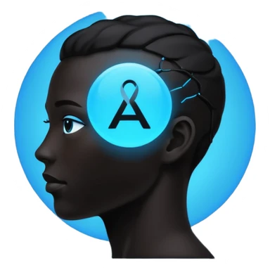 person silhouette with AI symbol above sticker