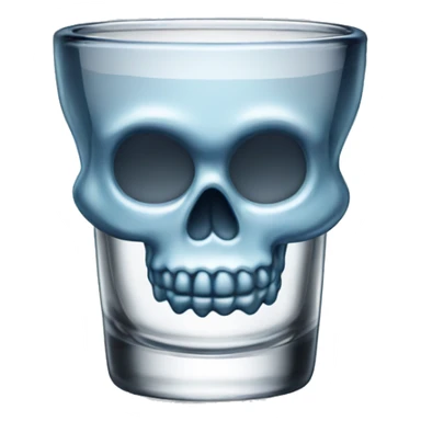 a shot glass made of cristal shaped like a skull sticker