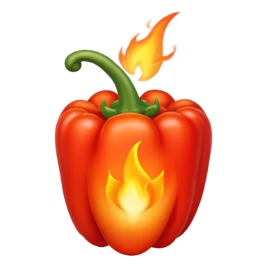un piment avec une petite flamme a coté sticker