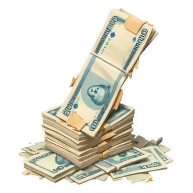 exploding stack of russian ruble notes sticker