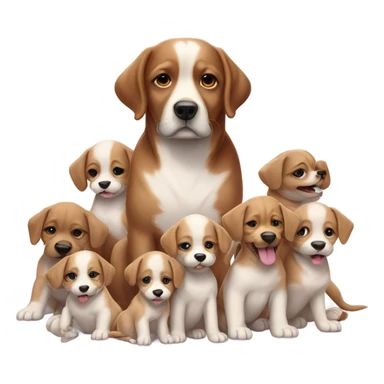 Dog with 10 babies  sticker