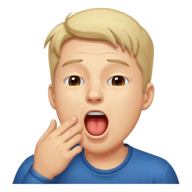  man Yawning  sticker