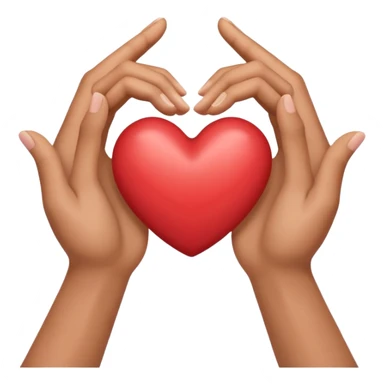 two hands reaching toward each other with a heart sticker