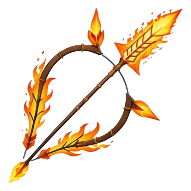 arco de flechas de fuego parecido al de los juegos del hambre sticker