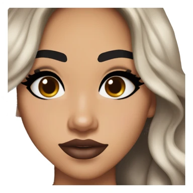 Maddy Perez euphoria show teenager: warm brown eyes, bold black sharp eyeliner, dark arched brows, full nude-berry lips, light skin, high cheekbones, sleek dark brown long hair in waves/ponytail, sparkly rhinestones on her eyelids 

 sticker