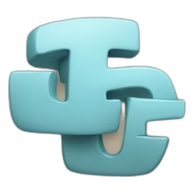 letters T, E and F all connected sticker