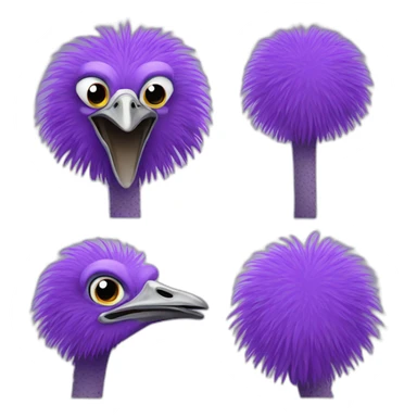 Purple ostrich sticker