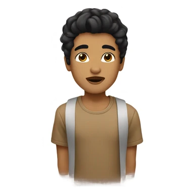 Tan boy with black hair brown eyes and big lips sticker