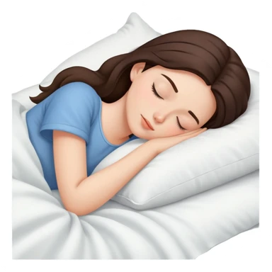 brunette girl with fair skin sleep in bed sticker