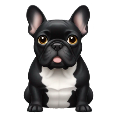 Black french bulldog sticker