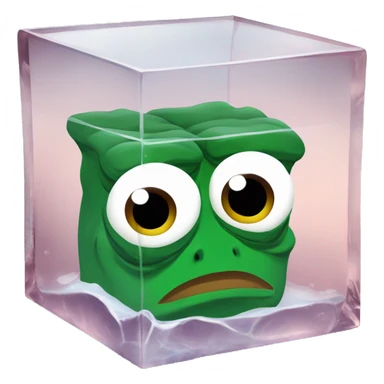 pepe the frog inside an icecube sticker