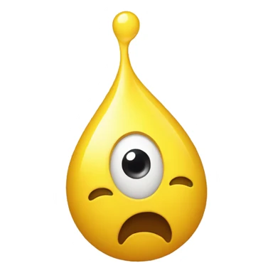 yellow drop with surprised face sticker