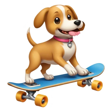 Dog skateboarding sticker